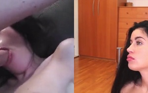 Namorada safada recebe gozada quente na cara após uma foda intensa