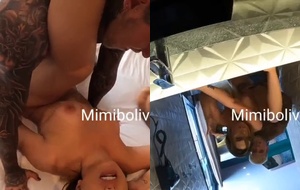 Boliviana fogosa fudendo forte com casal de amigos em ménage ardente na cama