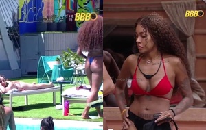 Morena deliciosa exibindo os peitos e rebolando o bumbum sensual