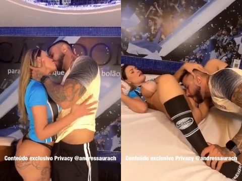 Gremista safada chupando e levando chupada na xoxota